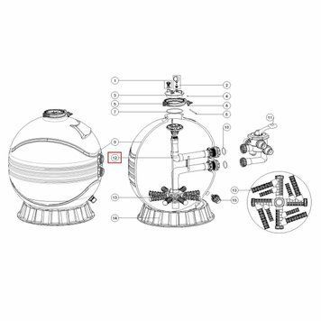 Дюзова коробка-корзина з трубою для фільтрів Emaux MFS31 AQ_19848 фото
