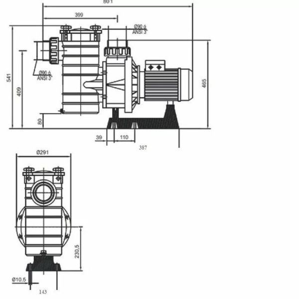 Насос Hayward HCP38303E3 KAP300 T1.B IE3 (380 В, 48 м3/год, 3 HP) AQ_17985 фото