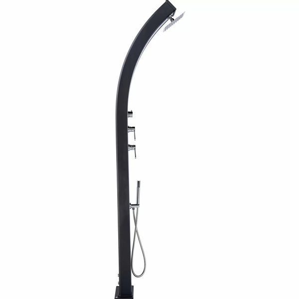 Душ сонячний Aquaviva Hybride Dada Curve алюмінієвий з мийкою для ніг, антрацит DS-D363NX, 40 л AQ_35117 фото