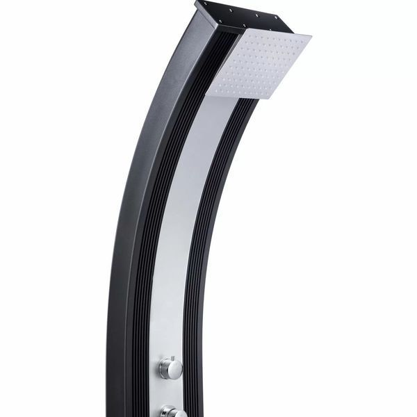 Душ сонячний Aquaviva Hybride Dada Curve алюмінієвий з мийкою для ніг, антрацит DS-D363NX, 40 л AQ_35117 фото
