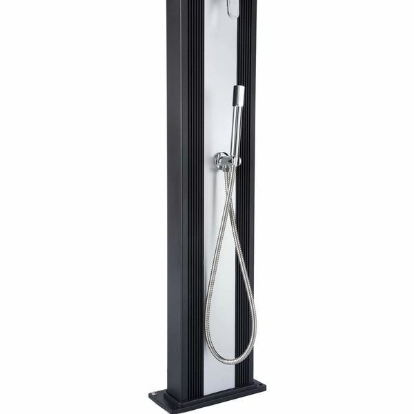 Душ сонячний Aquaviva Hybride Dada Curve алюмінієвий з мийкою для ніг, антрацит DS-D363NX, 40 л AQ_35117 фото