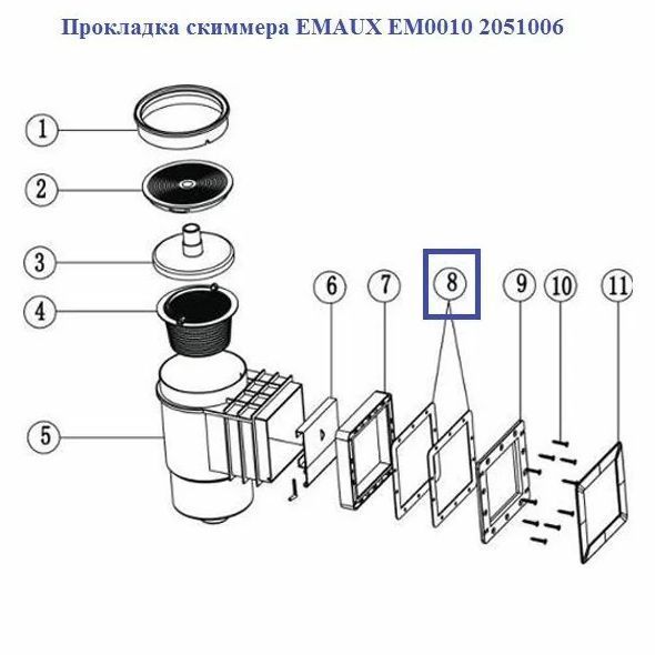 Прокладка скімера EMAUX EM0010 2051006 AQ_11921 фото