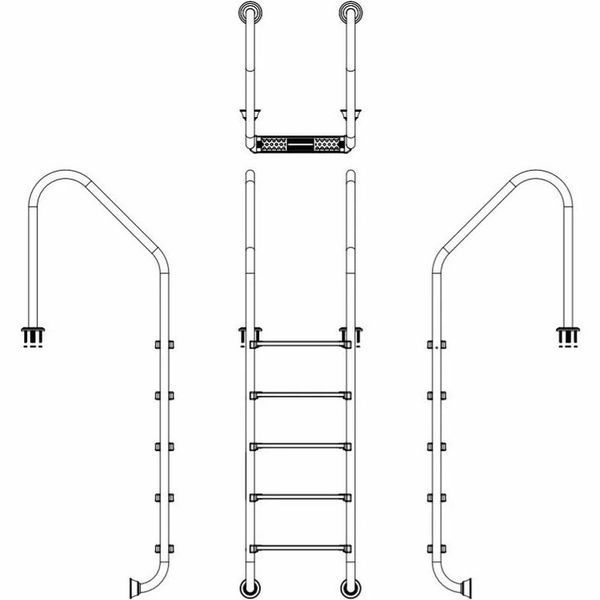 Сходи для басейну Emaux Standard SLF515-SR (5 сходинок), AISI-304 AQ_20530 фото