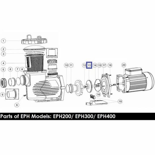 Крильчатка для насоса Emaux EPH200 01311050 AQ_12766 фото