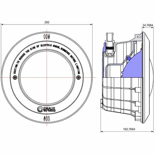 Корпус прожектора Emaux PAR56 NP300-S (без лампи) S/S накладка, латунні вставки AQ_23502 фото
