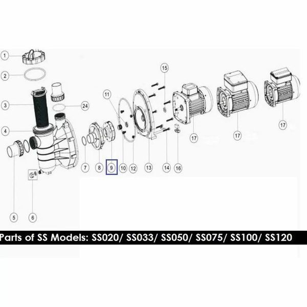 Крильчатка для насоса Emaux SD020/SS020 01311015 AQ_11856 фото