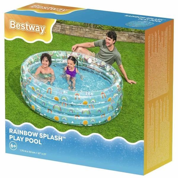Дитячий надувний басейн Bestway 51048 (170x53 см) Веселка AQ_34024 фото