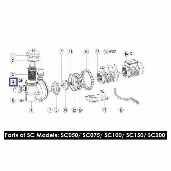 Муфта накидна для насосів Emaux серії SC, SS, ST, SD AQ_11847 фото