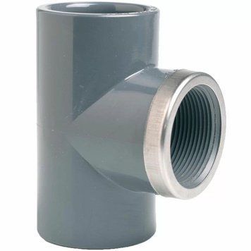 Трійник ПВХ Effast RGRTIR025C 90&deg; з металевим кільцем d25x3/4" AQ_19113 фото