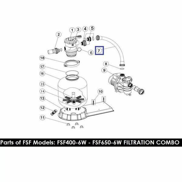 Шланг підключення фільтр-насоса з муфтами для ф/у Emaux FSF650 89032401 AQ_11879 фото